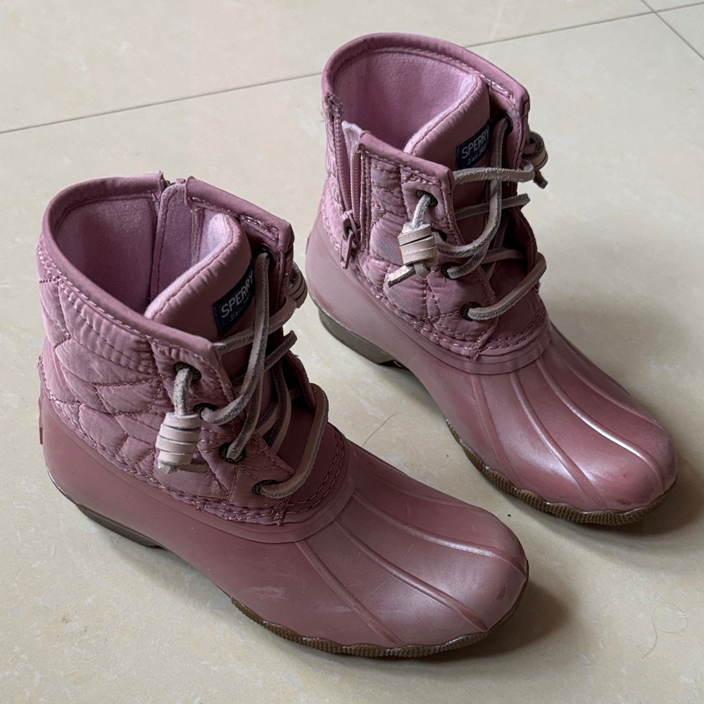 Sperry Kids Pink Rain & Snow Boots size 13 used